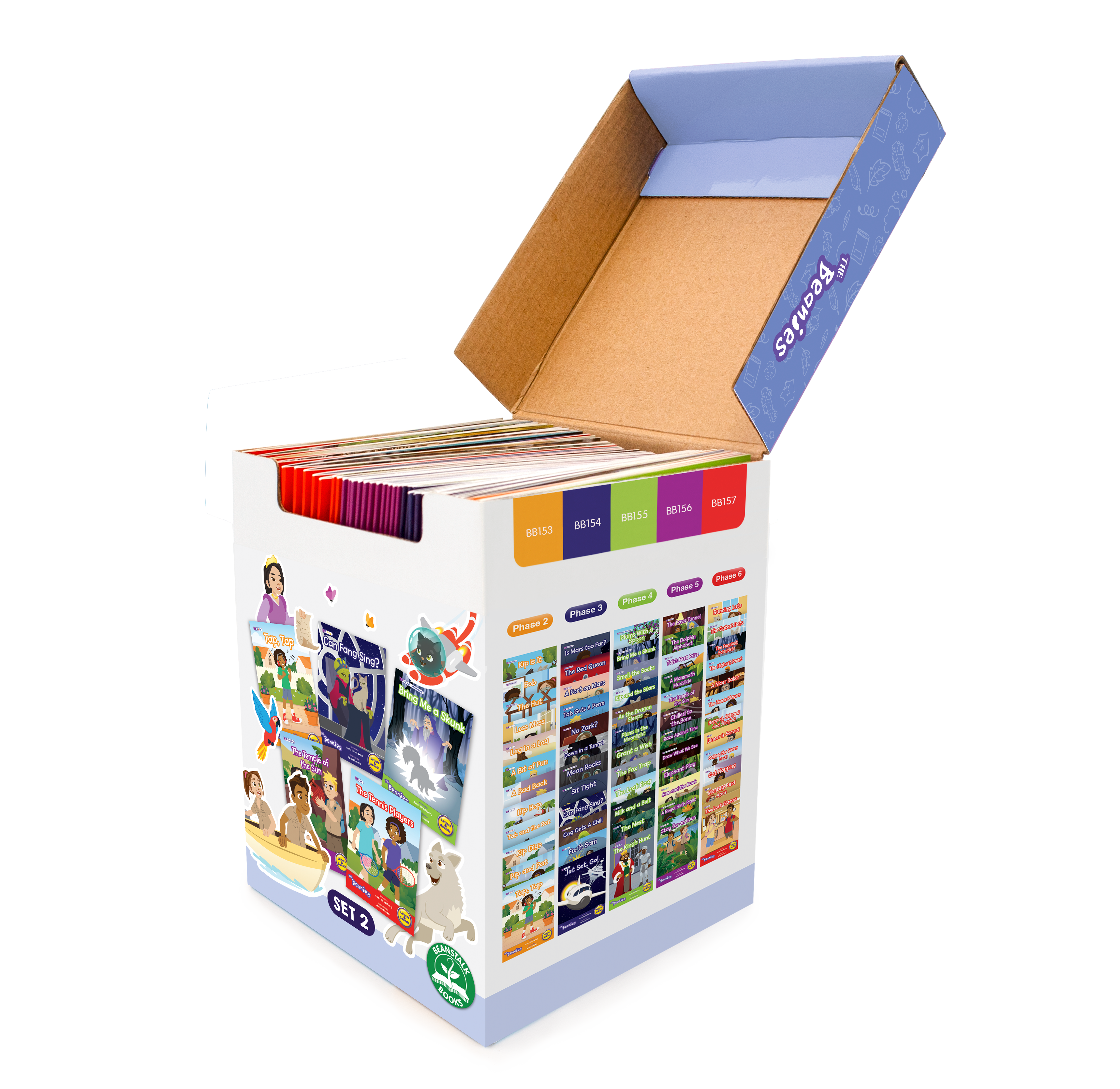 The Beanies HiLo Set 2 Decodable Readers - Library (Boxed set Phases 2-6)