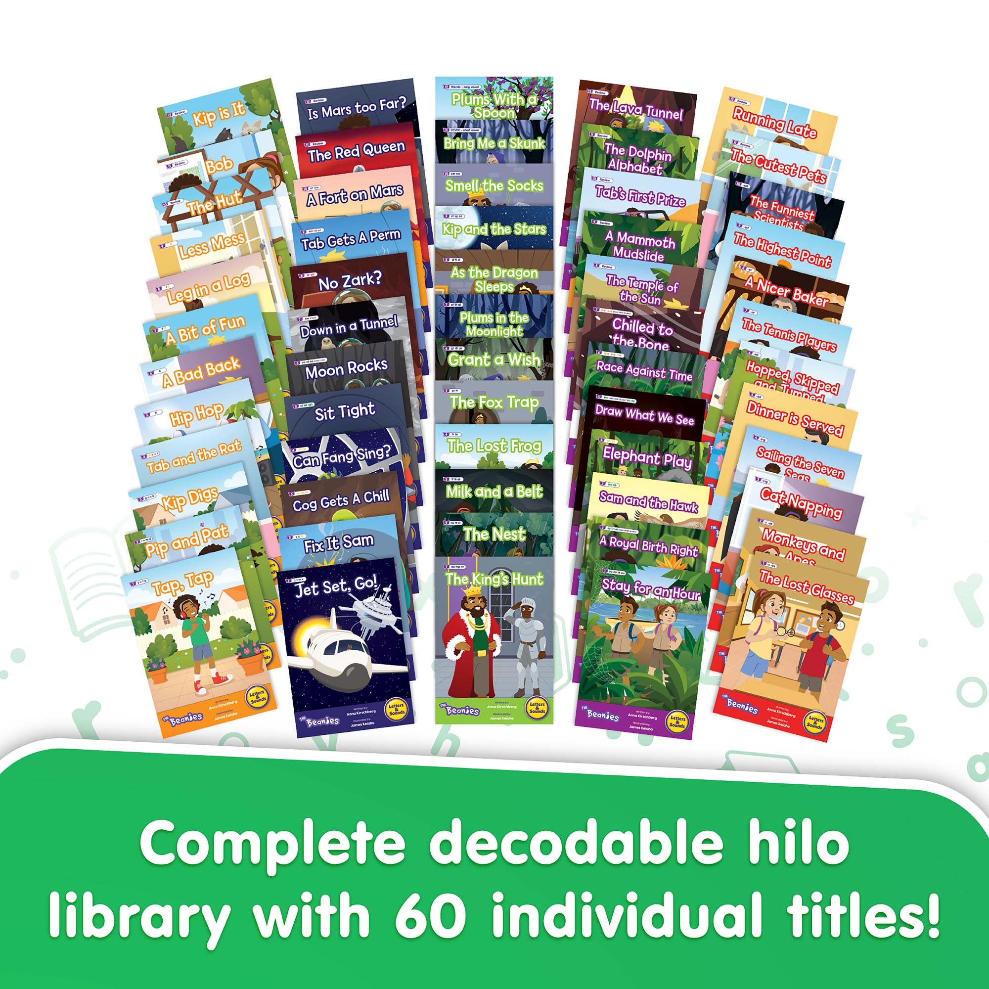 The Beanies HiLo Set 2 Decodable Readers - Library (Boxed set Phases 2-6)