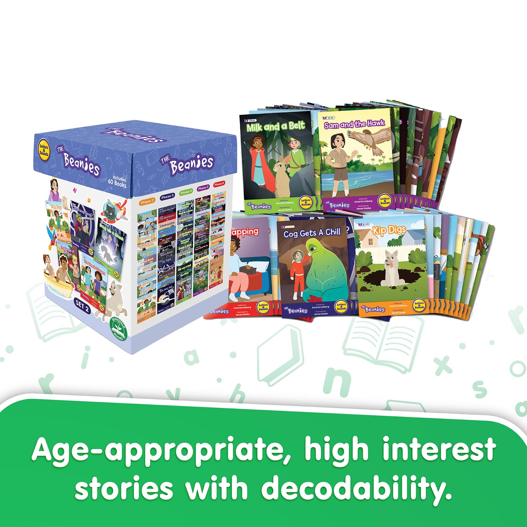 The Beanies HiLo Set 2 Decodable Readers - Library (Boxed set Phases 2-6)