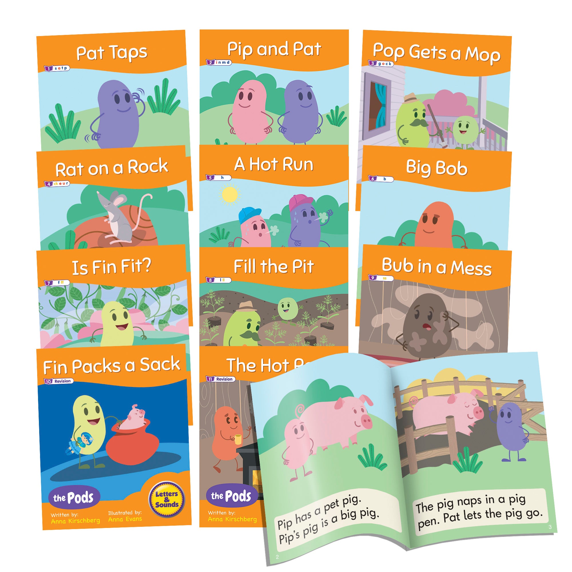 The Pods - Early Decodables - Letter Sounds (Phase 2) - 6 Pack